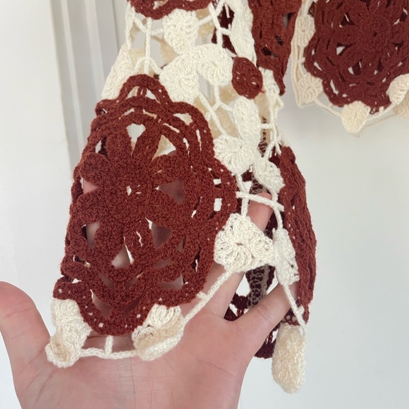 Rebellion Crochet Lace Sweater Women's Medium Vintage Boho Knit Grandma core - Picture 6 of 13